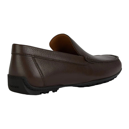 Dark Brown - Back - Geox Mens U Kosmopolis Leather Grip Loafers