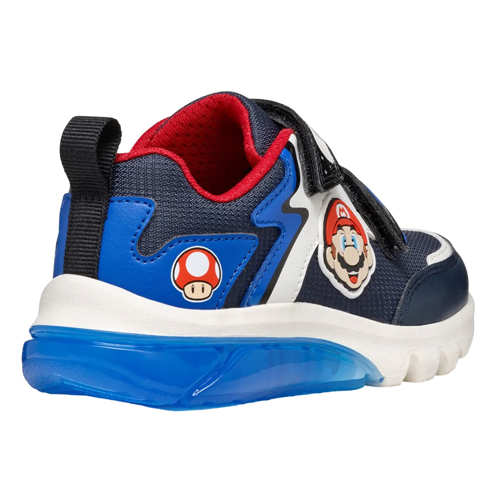Navy-Royal Blue - Back - Geox Boys J Ciberdron E Super Mario Trainers