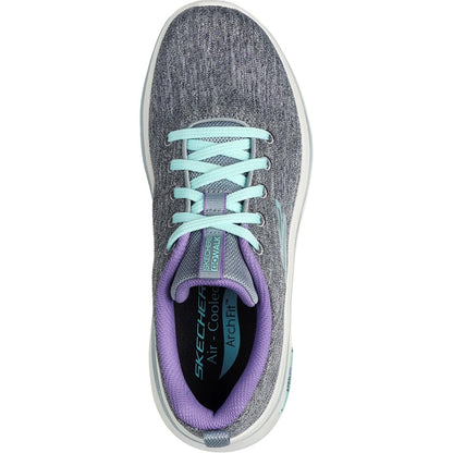 Grey-Lavender - Pack Shot - Skechers Womens-Ladies Go Walk Arch Fit 2.0 Vivid Sunset Trainers