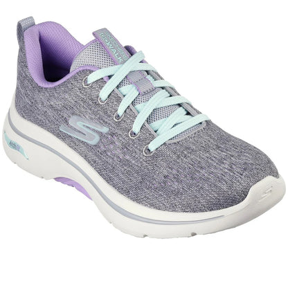 Grey-Lavender - Front - Skechers Womens-Ladies Go Walk Arch Fit 2.0 Vivid Sunset Trainers