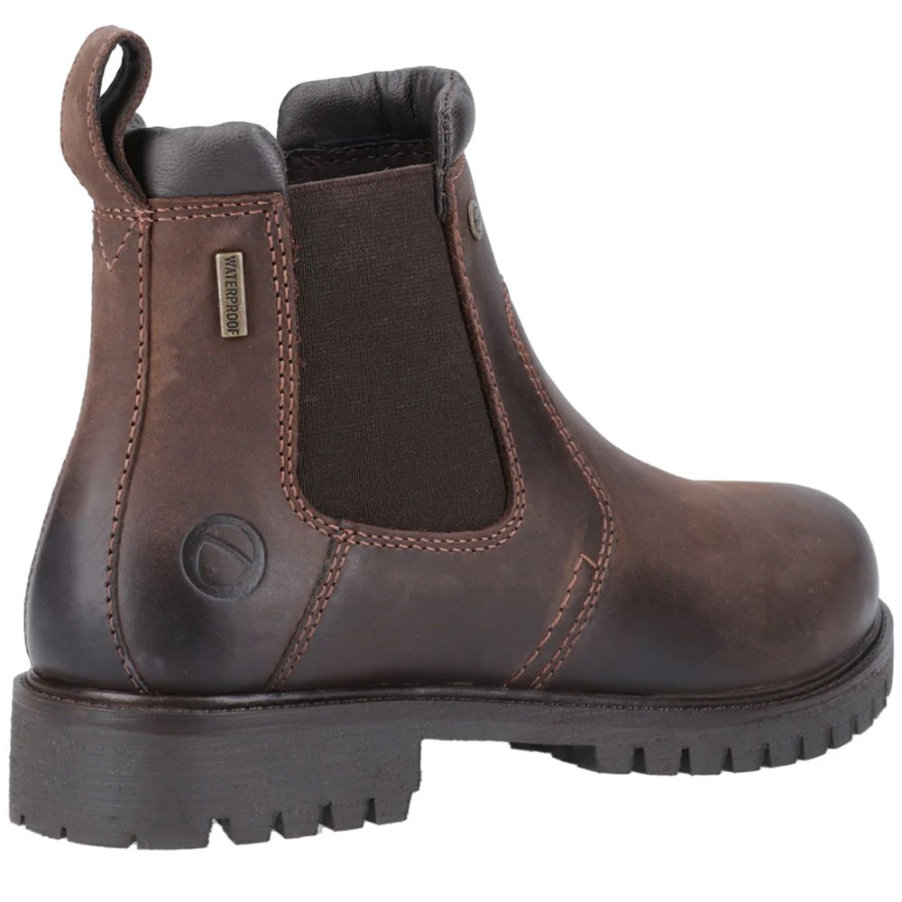 Brown - Back - Cotswold Womens-Ladies Pamington Leather Ankle Boots