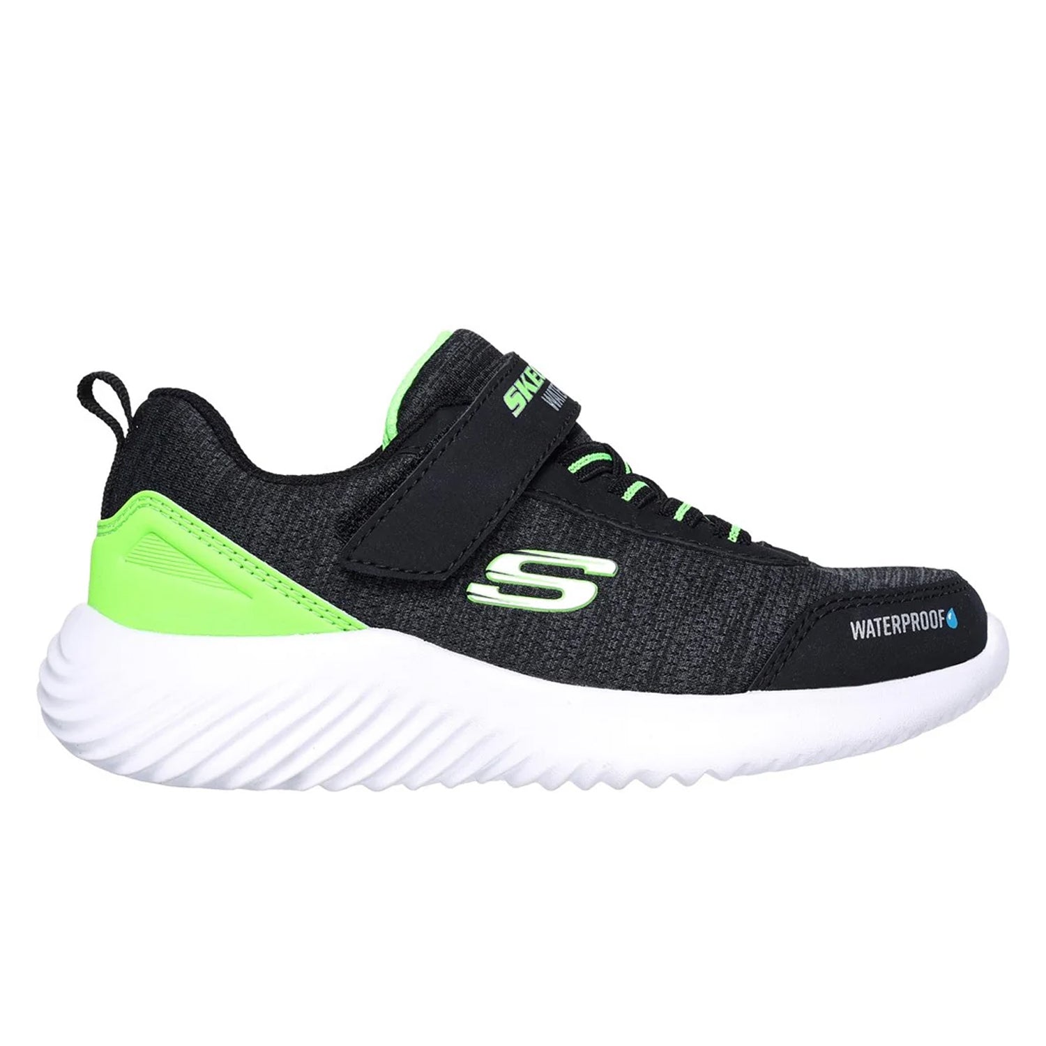 Black-Lime - Side - Skechers Boys Bounder - Dripper Drop Trainers