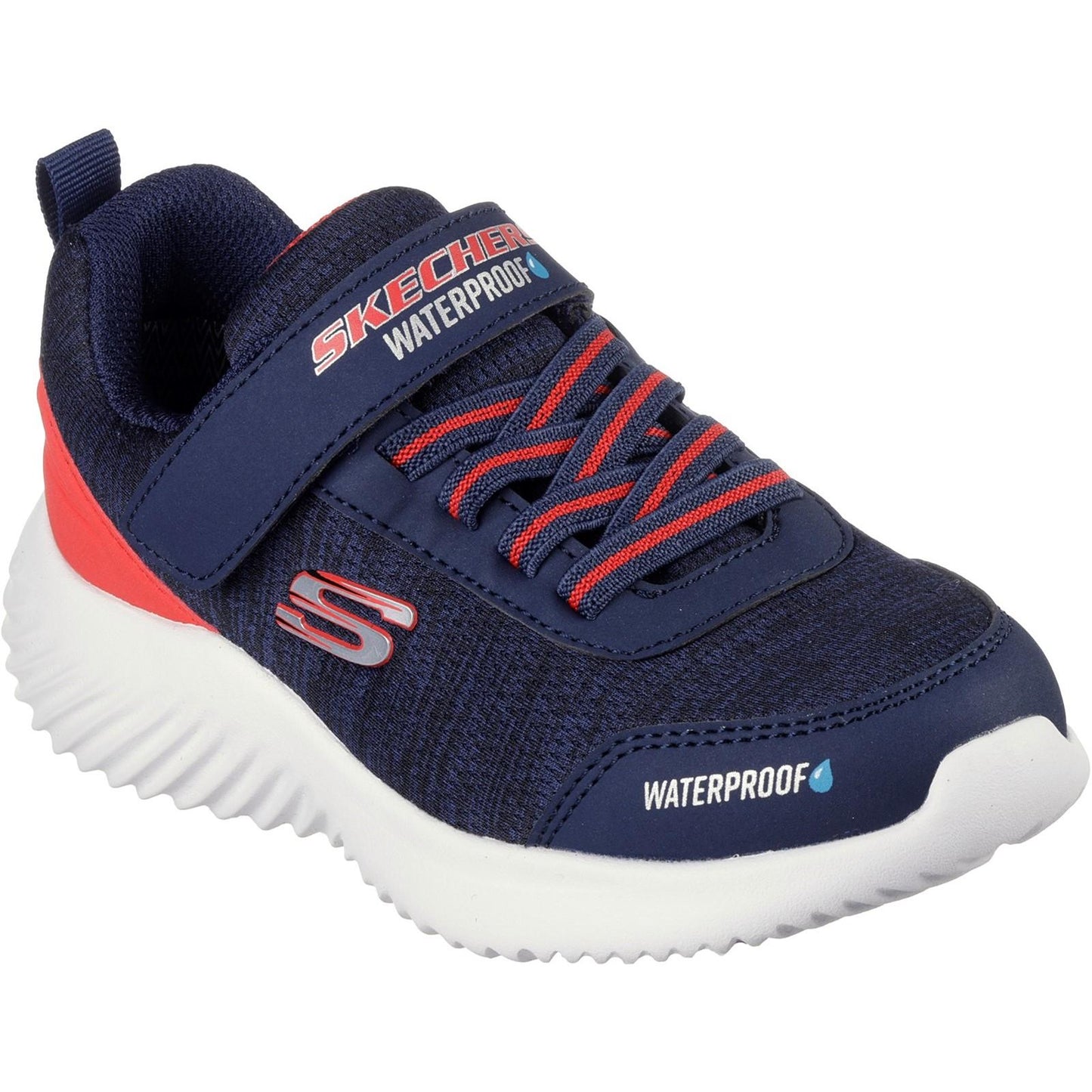 Navy-Red - Front - Skechers Boys Bounder - Dripper Drop Trainers
