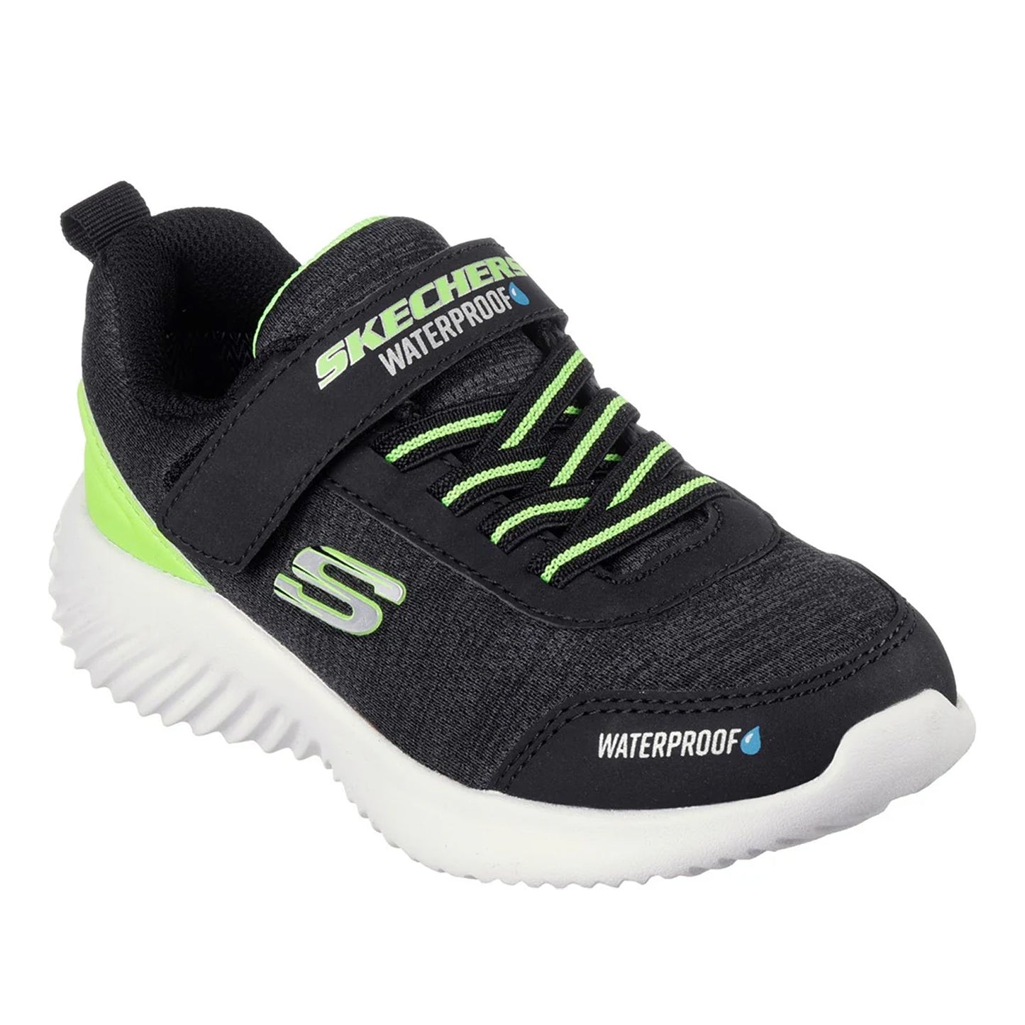 Black-Lime - Front - Skechers Boys Bounder - Dripper Drop Trainers