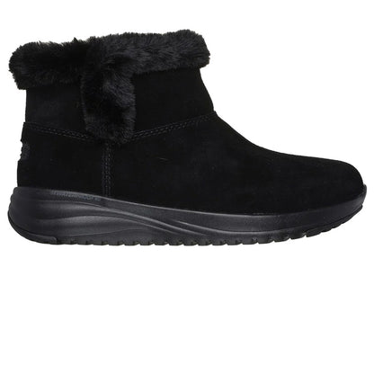 Black - Side - Skechers Womens-Ladies On The GO Stellar Suede Waterproof Ankle Boots