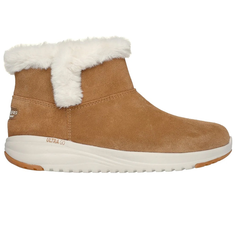 Chestnut - Side - Skechers Womens-Ladies On The GO Stellar Suede Waterproof Ankle Boots