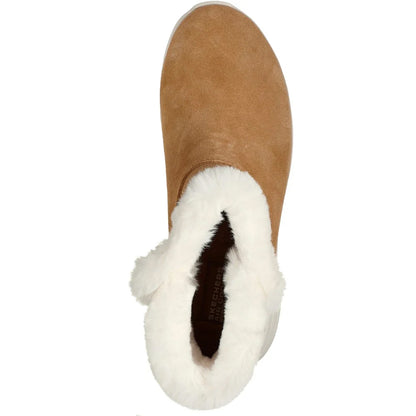 Chestnut - Pack Shot - Skechers Womens-Ladies On The GO Stellar Suede Waterproof Ankle Boots