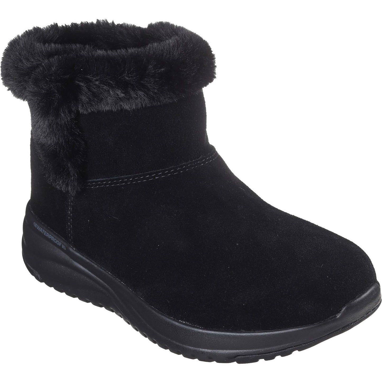 Black - Front - Skechers Womens-Ladies On The GO Stellar Suede Waterproof Ankle Boots