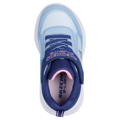 Navy-Light Blue - Back - Skechers Girls Sola Glow Trainers