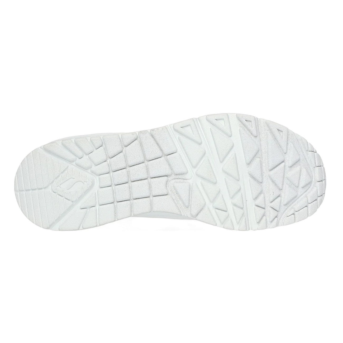 White-Coral - Side - Skechers Womens-Ladies Uno-Pop Back Suede Trim Trainers