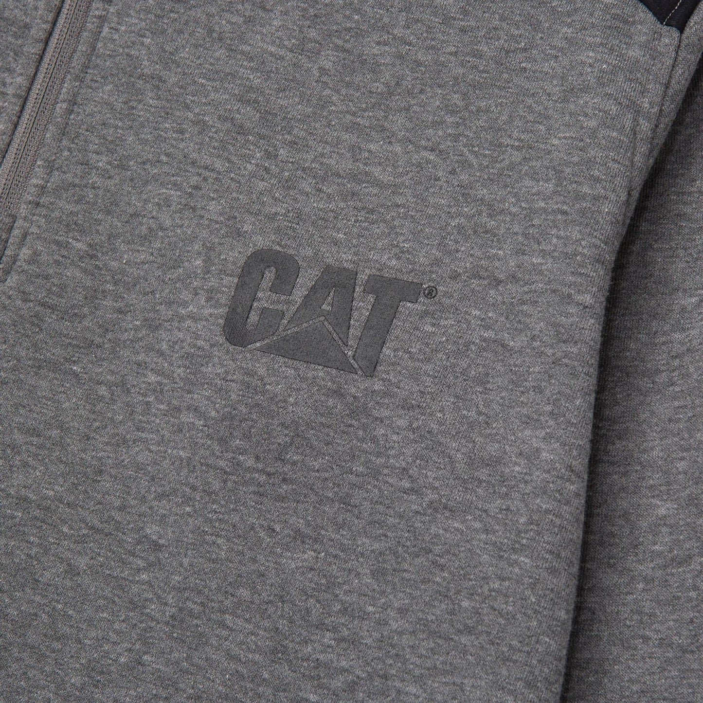 Dark Heather Grey - Side - Caterpillar Unisex Adult Quarter Zip Sweatshirt