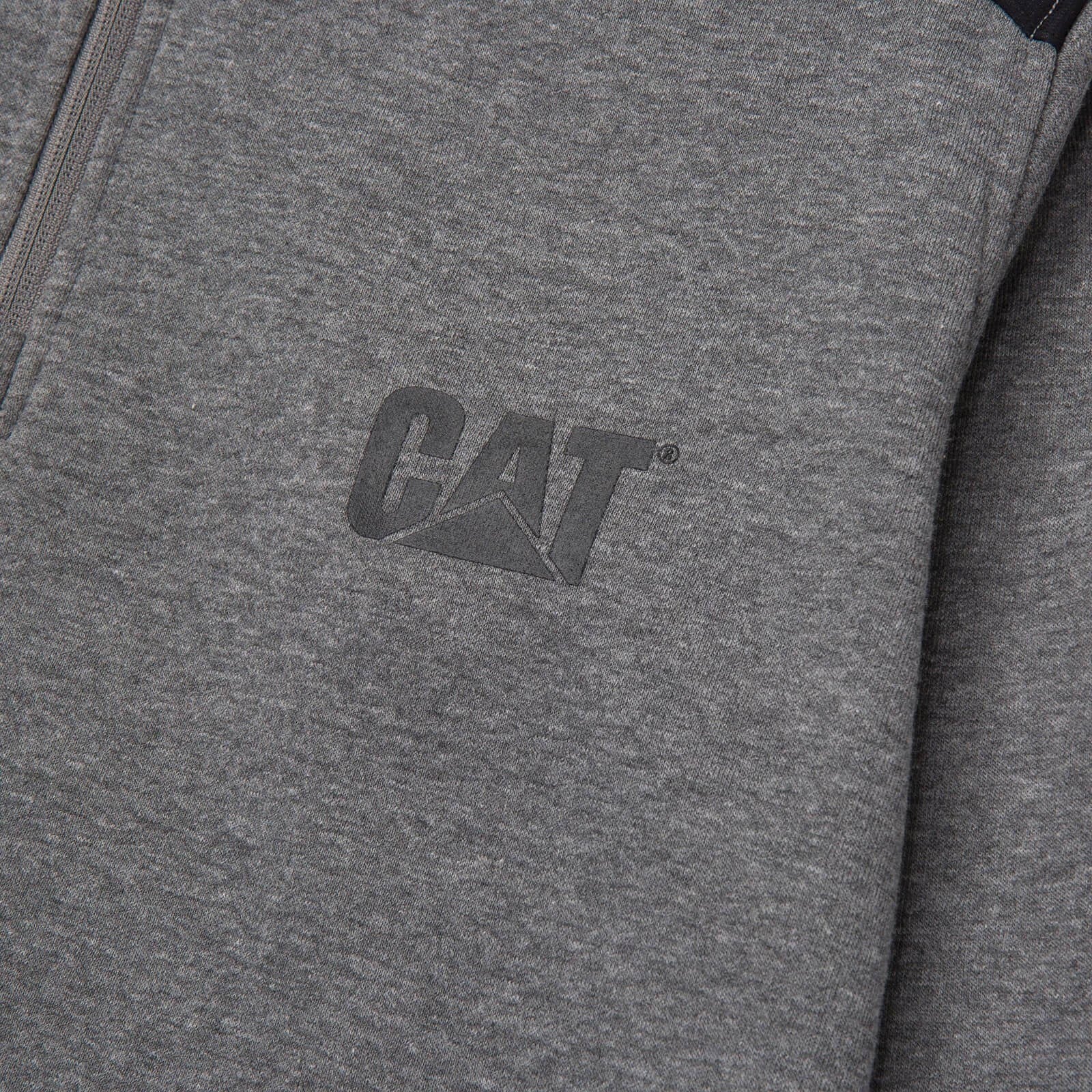 Dark Heather Grey - Side - Caterpillar Unisex Adult Quarter Zip Sweatshirt