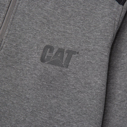 Dark Heather Grey - Side - Caterpillar Unisex Adult Quarter Zip Sweatshirt