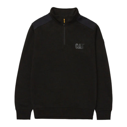 Black - Front - Caterpillar Unisex Adult Quarter Zip Sweatshirt