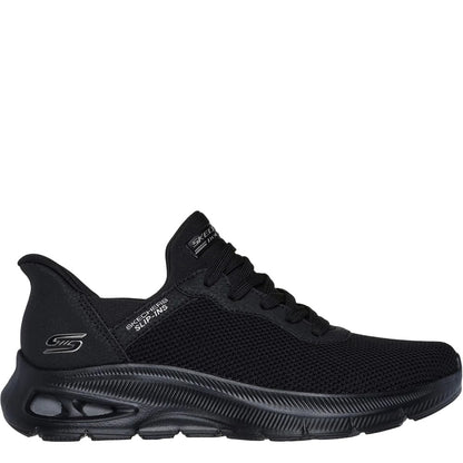 Black - Back - Skechers Womens-Ladies Bobs Unity Sleek Waves Sport Trainers