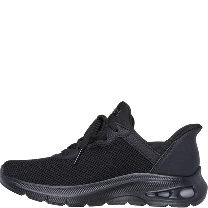 Black - Side - Skechers Womens-Ladies Bobs Unity Sleek Waves Sport Trainers