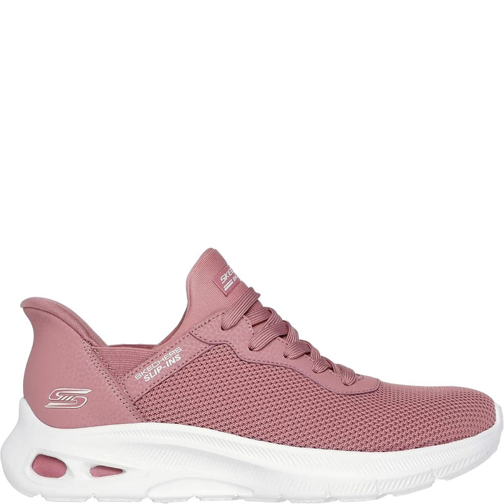 Blush - Back - Skechers Womens-Ladies Bobs Unity Sleek Waves Sport Trainers