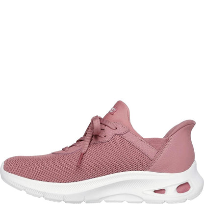 Blush - Side - Skechers Womens-Ladies Bobs Unity Sleek Waves Sport Trainers