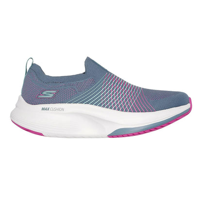 Charcoal-Purple - Side - Skechers Womens-Ladies Go Walk Max Walker Sally Trainers