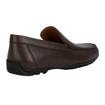Dark Brown - Back - Geox Mens U Kosmopolis Leather Grip Moccasins