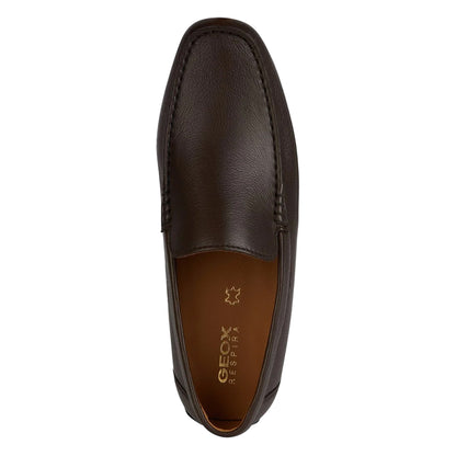 Dark Brown - Lifestyle - Geox Mens U Kosmopolis Leather Grip Moccasins