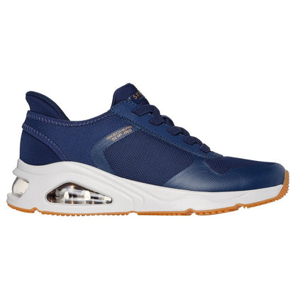 Navy - Back - Skechers Womens-Ladies Tres-Air Uno Easy Steppers Trainers