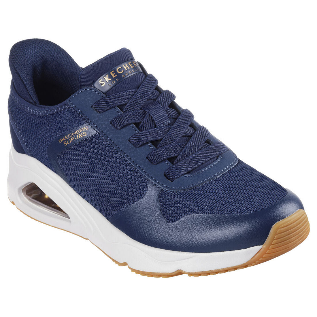 Navy - Front - Skechers Womens-Ladies Tres-Air Uno Easy Steppers Trainers