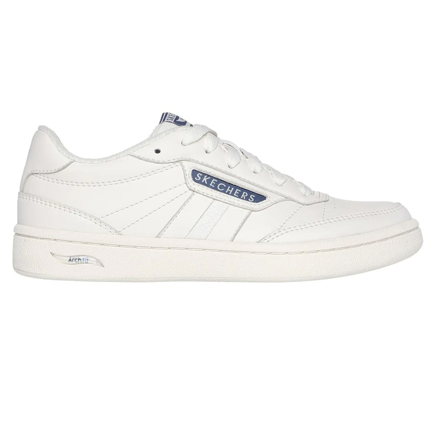 Off White - Side - Skechers Womens-Ladies Classic Arch Fit Trainers