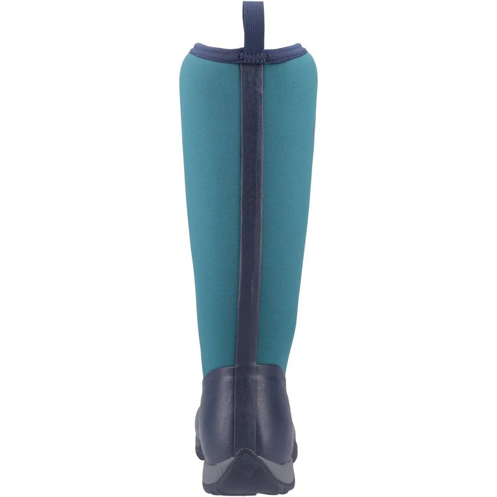Navy-Spruce - Back - Muck Boots Womens-Ladies Arctic Adventure Wellington Boots