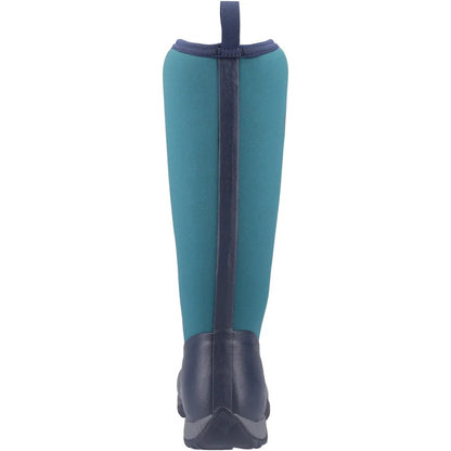 Navy-Spruce - Back - Muck Boots Womens-Ladies Arctic Adventure Wellington Boots