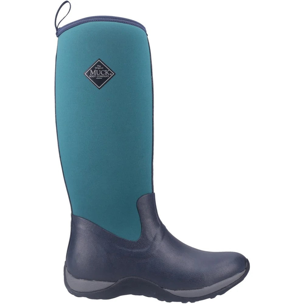 Navy-Spruce - Side - Muck Boots Womens-Ladies Arctic Adventure Wellington Boots