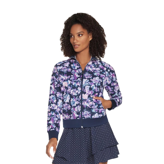 Blue-Lavender - Front - Skechers Womens-Ladies Misty Floral Reversible Jacket