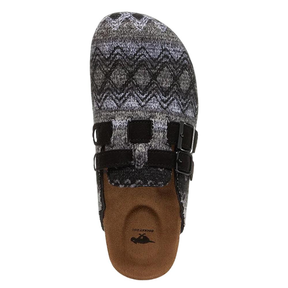 Black - Close up - Rocket Dog Womens-Ladies Abel Plus Zig Zag Mules