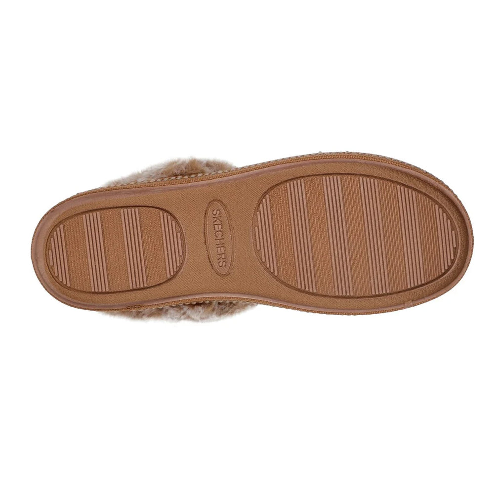 Chestnut - Pack Shot - Skechers Womens-Ladies Cozy Campfire Fresh Toast Slippers