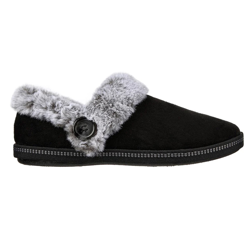 Black - Side - Skechers Womens-Ladies Cozy Campfire Fresh Toast Slippers