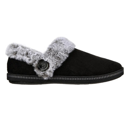 Black - Side - Skechers Womens-Ladies Cozy Campfire Fresh Toast Slippers