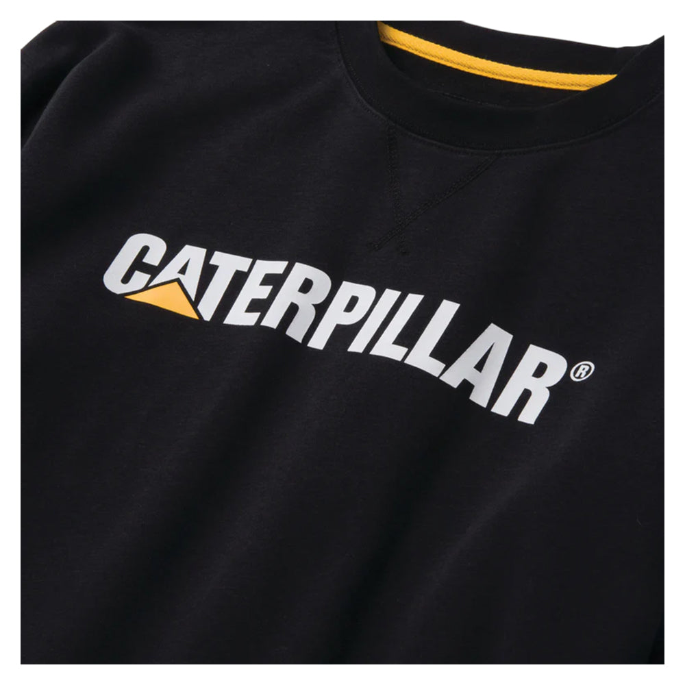 Black - Back - Caterpillar Mens Logo Midweight Crew Neck Jumper