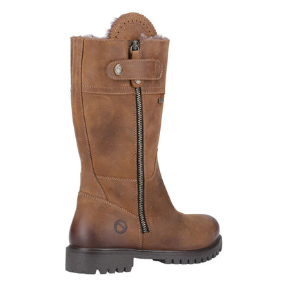 Tan - Back - Cotswold Womens-Ladies Bushcombe Leather Mid Calf Boots