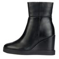 Black - Back - Geox Womens-Ladies D Eildea B Patent Leather Wedge Ankle Boots