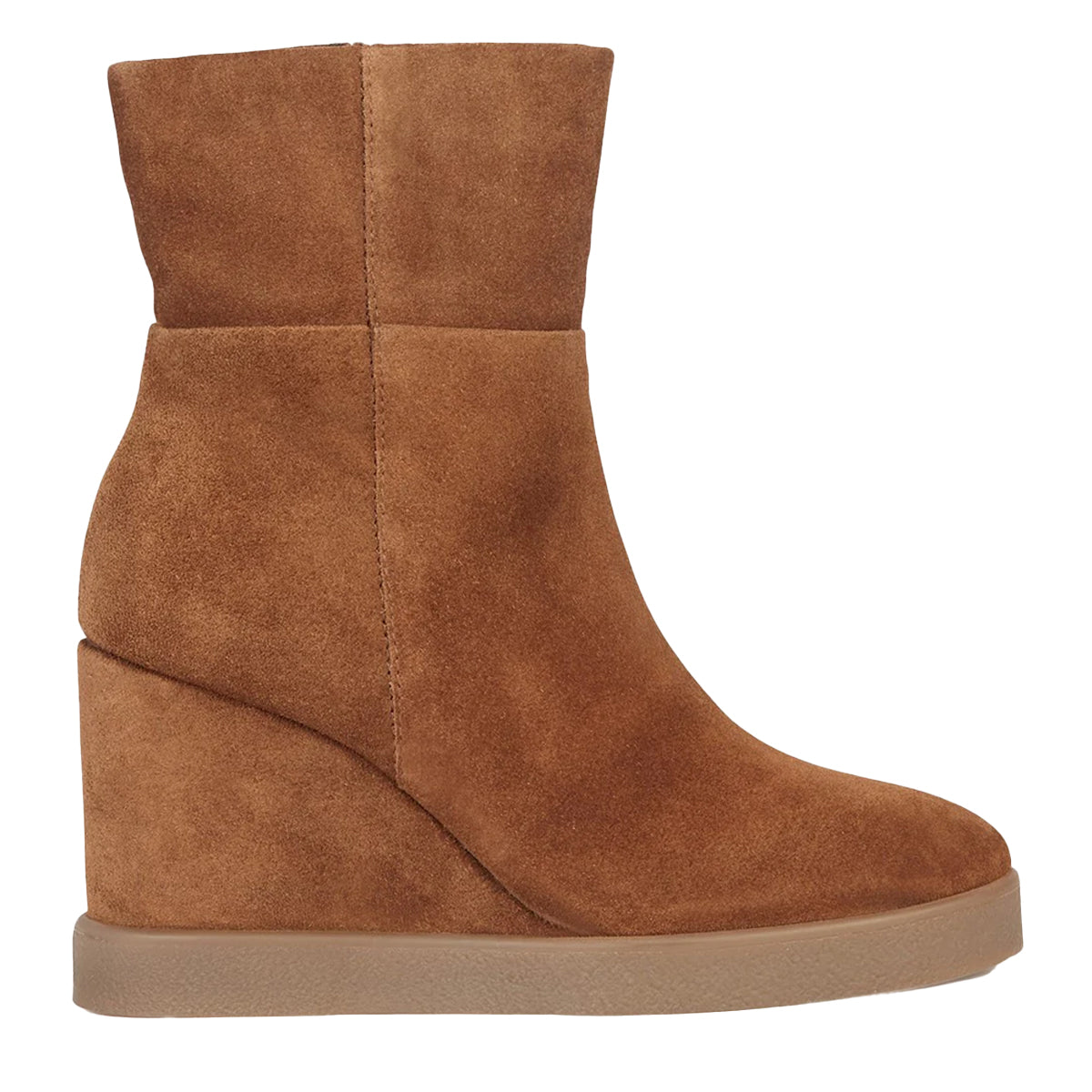 Dark Camel - Back - Geox Womens-Ladies D Eildea B Patent Leather Wedge Ankle Boots