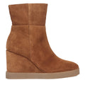 Dark Camel - Back - Geox Womens-Ladies D Eildea B Patent Leather Wedge Ankle Boots