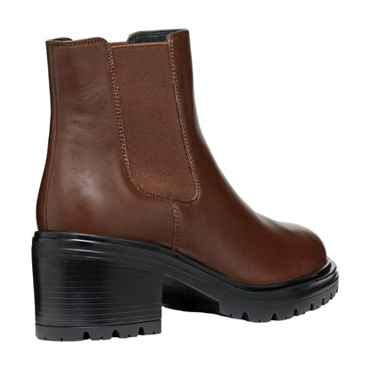 Dark Brown - Back - Geox Womens-Ladies Damiana Leather Ankle Boots