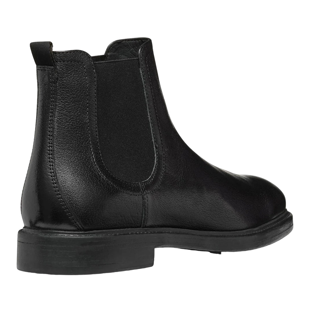 Black - Back - Geox Mens Tiberio Leather Ankle Boots