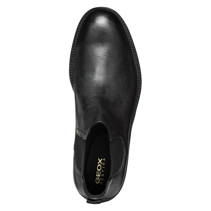 Black - Side - Geox Mens Tiberio Leather Ankle Boots