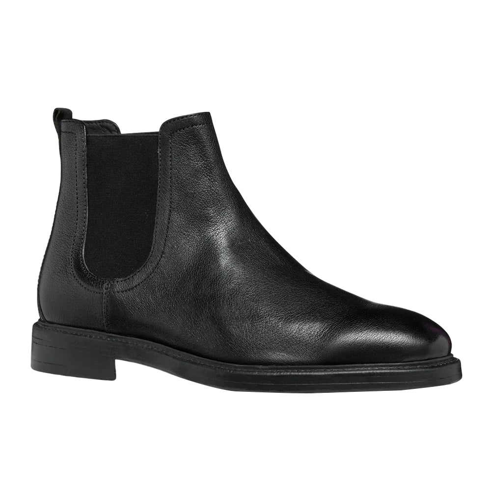Black - Front - Geox Mens Tiberio Leather Ankle Boots