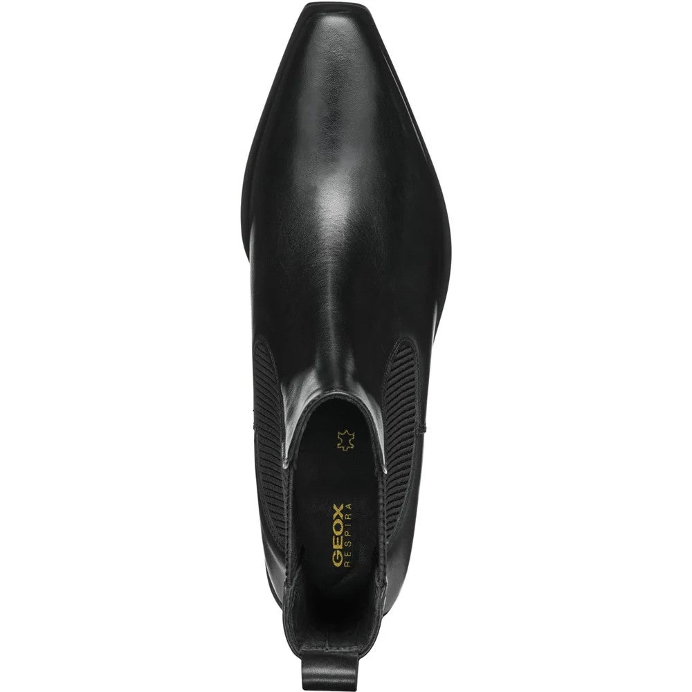 Black - Side - Geox Womens-Ladies Leather Ankle Boots