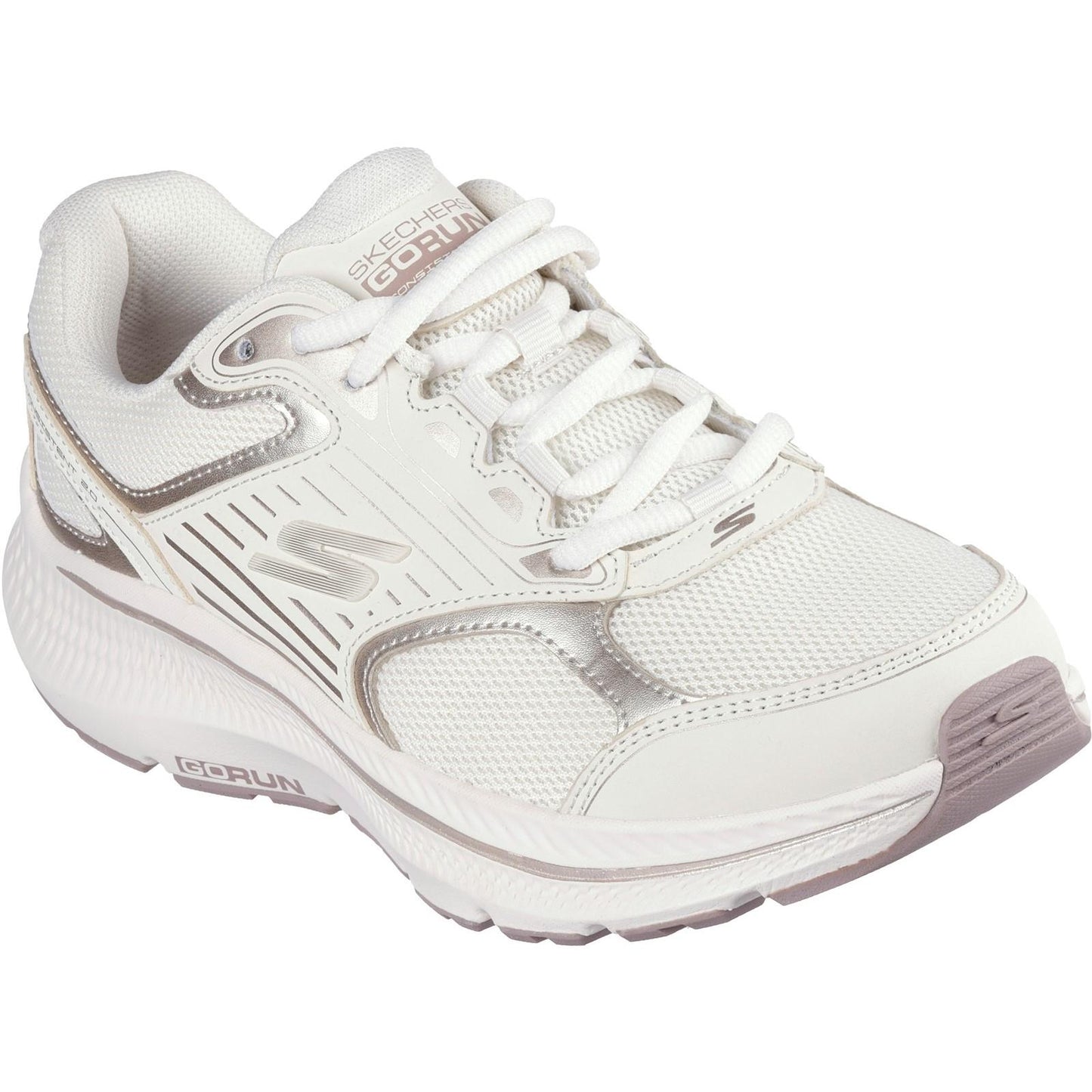 Natural - Front - Skechers Womens-Ladies Go Run Consistent 2.0 Advantage Trainers