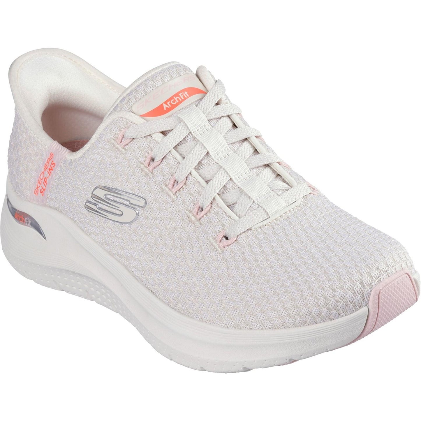 Natural - Front - Skechers Womens-Ladies 2.0 Good Energy Arch Fit Trainers