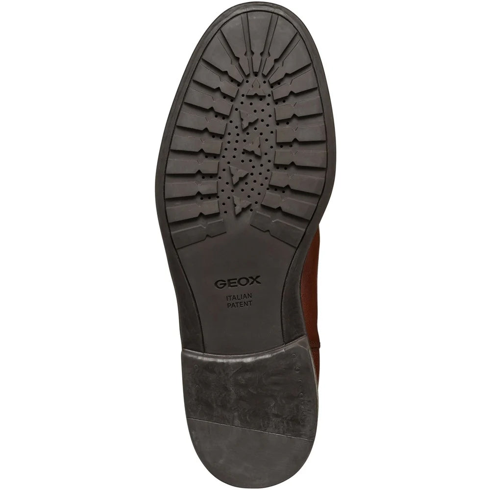 Cognac - Lifestyle - Geox Mens Tiberio Patent Leather Ankle Boots