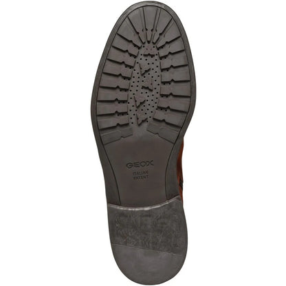 Cognac - Lifestyle - Geox Mens Tiberio Patent Leather Ankle Lace Up Boots